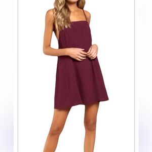 💗Tobi💗 | Oriana Wine Shift Mini Dress